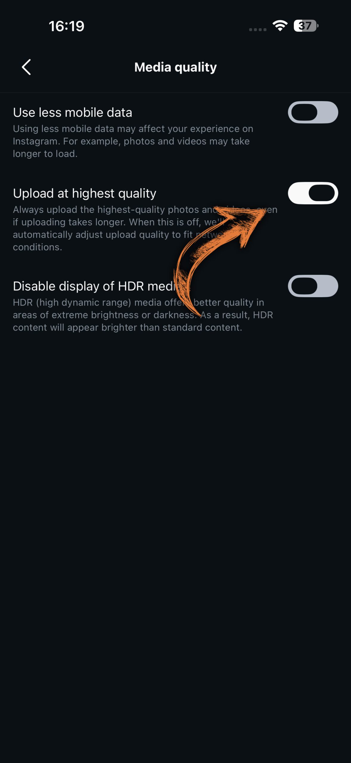 Upload highest quality